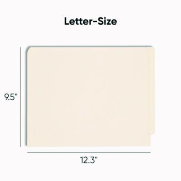 Manila End Tab Fastener Folders, Reinforced Straight Tab, Expands 0.75", 2 Fasteners, Letter Size, 11-Pt Manila, 50/Box