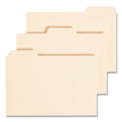 Recycled Blank Top Tab File Guides, 1/3-Cut Top Tab, Blank, 8.5 X 11, Manila, 100/Box
