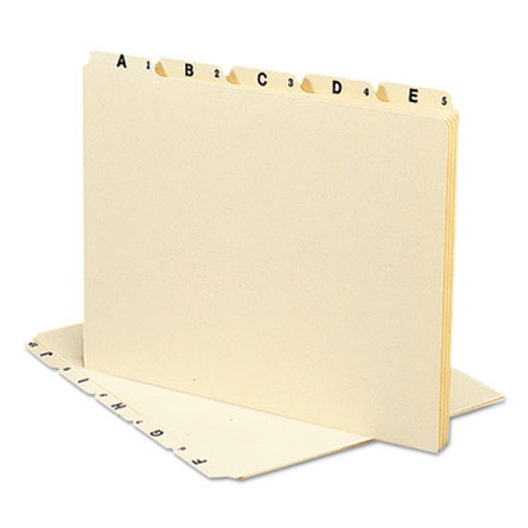 Alphabetic Top Tab Indexed File Guide Set, 1/5-Cut Top Tab, A To Z, 8.5" x 11", Manila, 25/Set