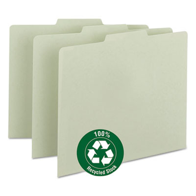 Recycled Blank Top Tab File Guides, 1/3-Cut Top Tab, Blank, 8.5 X 11, Green, 100/Box