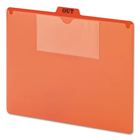 Poly Out Guide, Two-Pocket Style, 1/5-Cut Top Tab, Out, 8.5 X 11, Red, 50/Box