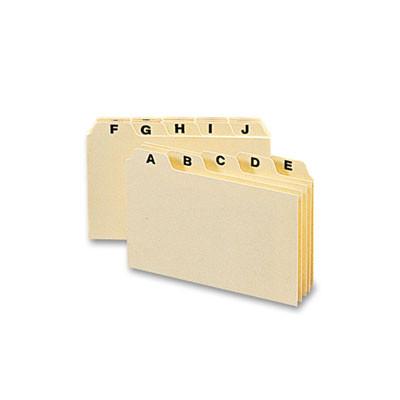 Manila Card Guides, 1/5-Cut Top Tab, A To Z, 3 X 5, Manila, 25/Set