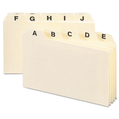 Manila Card Guides, 1/5-Cut Top Tab, A To Z, 4 X 6, Manila, 25/Set