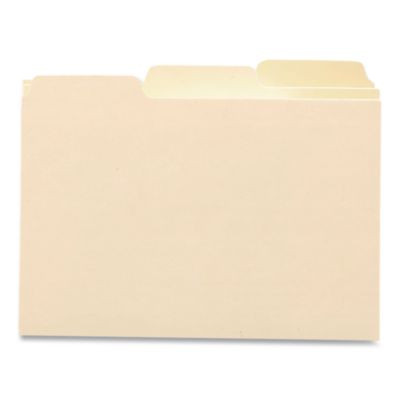 Manila Card Guides, 1/3-Cut Top Tab, Blank, 5 X 8, Manila, 100/Box