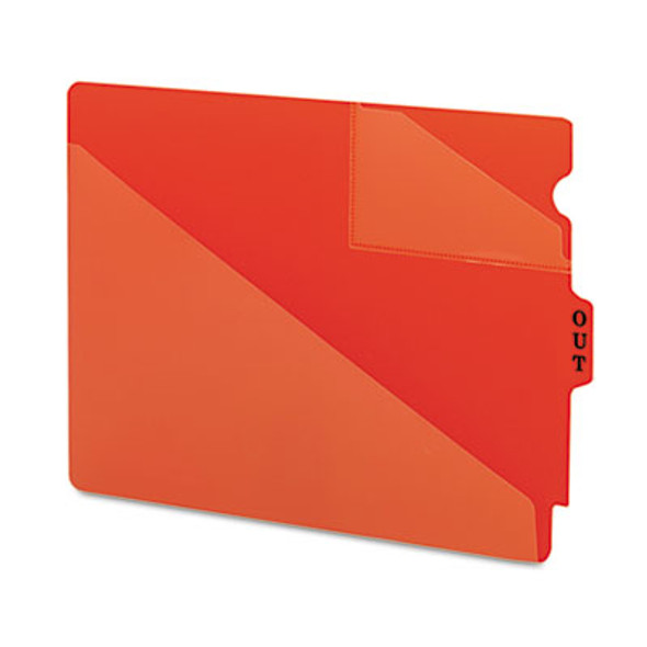 End Tab Poly Out Guides, Two-Pocket Style, 1/3-Cut End Tab, Out, 8.5 X 11, Red, 50/Box