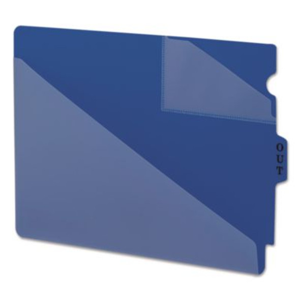 End Tab Poly Out Guides, Two-Pocket Style, 1/3-Cut End Tab, Out, 8.5 X 11, Blue, 50/Box