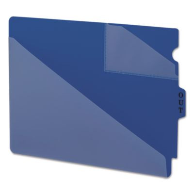 End Tab Poly Out Guides, Two-Pocket Style, 1/3-Cut End Tab, Out, 8.5 X 11, Blue, 50/Box