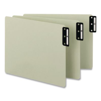 100% Recycled End Tab Pressboard Guides With Metal Tabs, 1/3-Cut End Tab, Blank, 8.5 X 14, Green, 50/Box