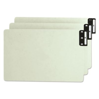 100% Recycled End Tab Pressboard Guides With Metal Tabs, 1/3-Cut End Tab, A To Z, 8.5 X 14, Green, 25/Set