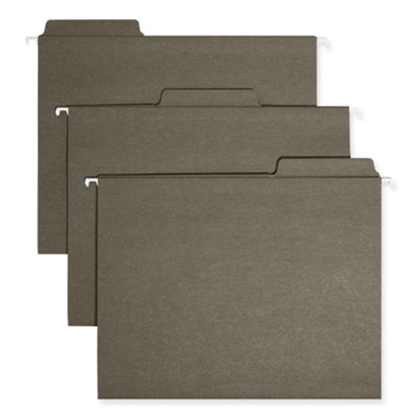 Fastab Hanging Folders, Letter Size, 1/3-Cut Tabs, Standard Green, 20/Box