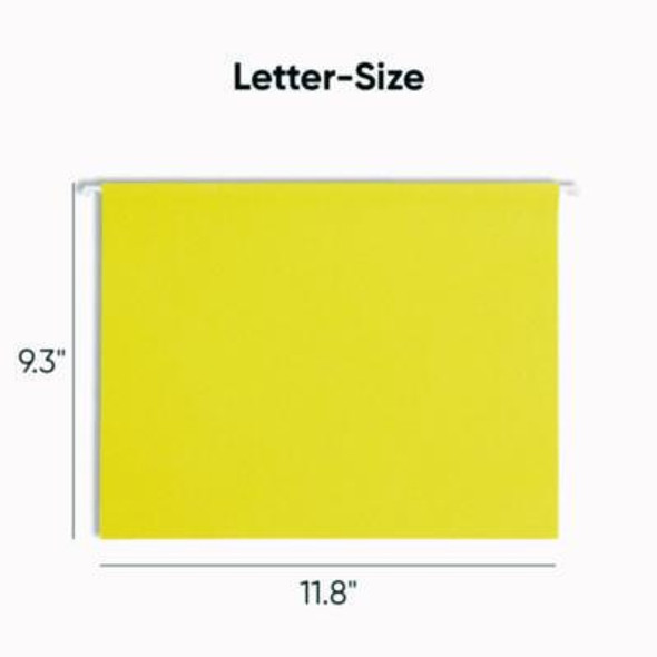 Colored Hanging File Folders With 1/5 Cut Tabs, Letter Size, 1/5-Cut Tabs, Assorted Bright Colors, 25/Box