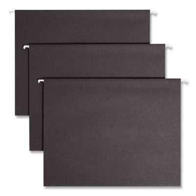 Colored Hanging File Folders With 1/5 Cut Tabs, Letter Size, 1/5-Cut Tabs, Black, 25/Box