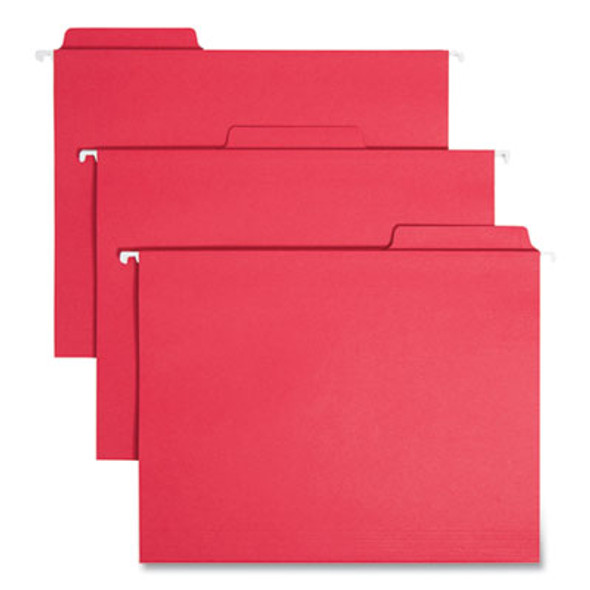 Fastab Hanging Folders, Letter Size, 1/3-Cut Tabs, Red, 20/Box