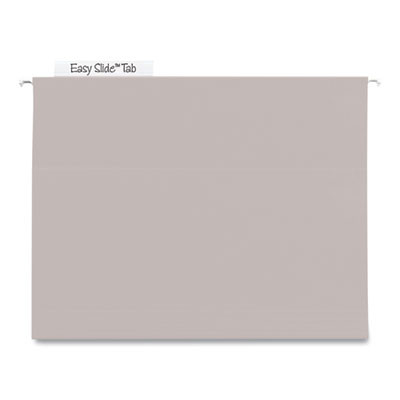 Tuff Extra Capacity Hanging File Folders With Easy Slide Tabs, 4" Capacity, Letter, 1/3-Cut Tabs, Steel Gray, 18/Box