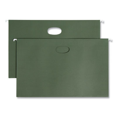 Hanging Pockets With Full-Height Gusset, 1 Section, 1.75" Capacity, Legal Size, Standard Green, 25/Box