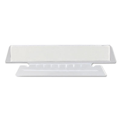 Poly Index Tabs And Inserts For Hanging File Folders, 1/3-Cut, White/Clear, 3.5" Wide, 25/Pack