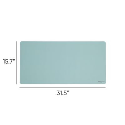 Vegan Leather Desk Pads, 31.5" x 15.7", Light Blue