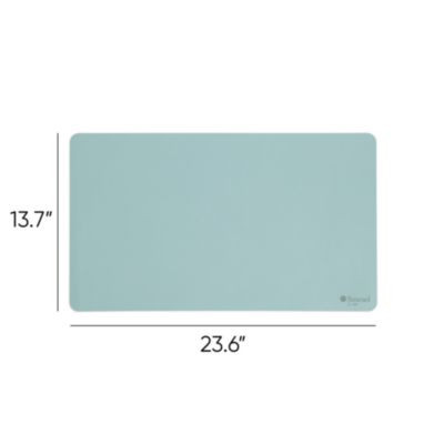 Vegan Leather Desk Pads, 23.6" x 13.7", Light Blue