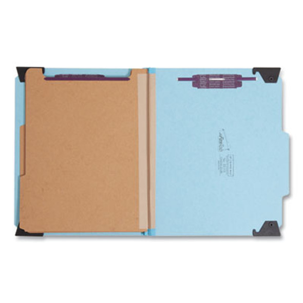 Fastab Hanging Pressboard Classification Folders, 2 Dividers, Letter Size, Blue