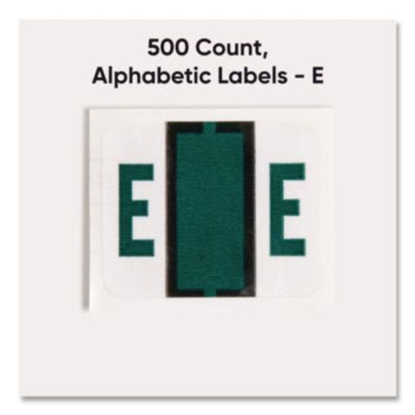A-Z Color-Coded End Tab Filing Labels, E, 1 X 1.25, White, 500/Roll