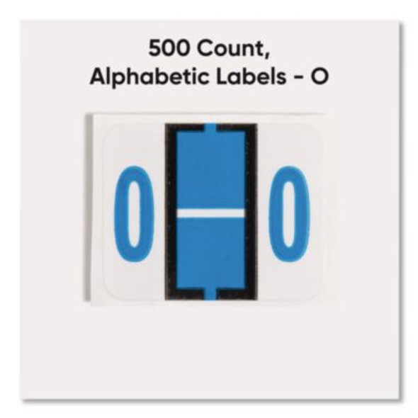 A-Z Color-Coded End Tab Filing Labels, O, 1 X 1.25, White, 500/Roll
