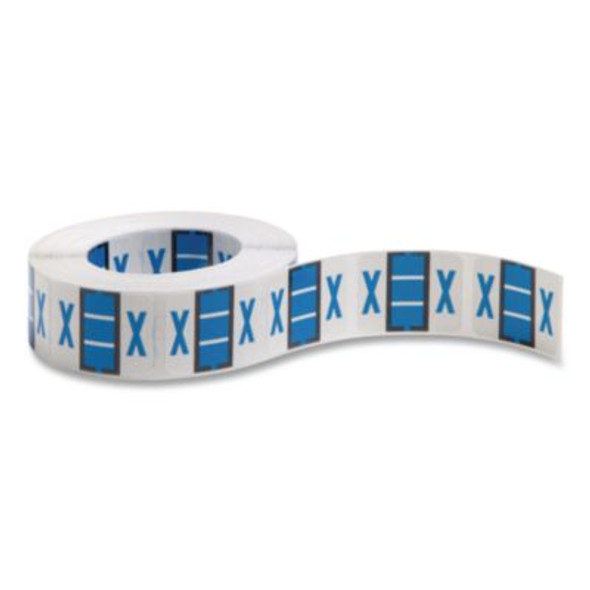 A-Z Color-Coded End Tab Filing Labels, X, 1 X 1.25, White, 500/Roll