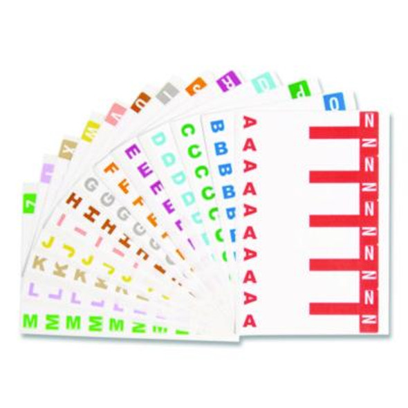 Alphaz Color-Coded Labels Starter Set, A-Z, 1.16 X 3.13, Assorted, 5/Sheet, 300 Sheets/Box