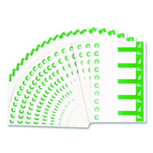 Alphaz Color-Coded First Letter Combo Alpha Labels, C/p, 1.16 X 3.63, Dark Green/White, 5/Sheet, 20 Sheets/Pack