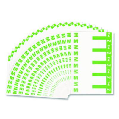 Alphaz Color-Coded First Letter Combo Alpha Labels, M/z, 1.16 X 3.63, Light Green/White, 5/Sheet, 20 Sheets/Pack
