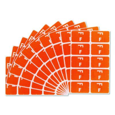 Alphaz Color-Coded Second Letter Alphabetical Labels, F, 1 X 1.63, Orange, 10/Sheet, 10 Sheets/Pack