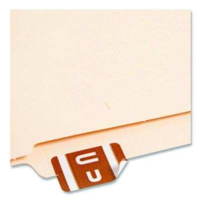 Alphaz Color-Coded Second Letter Alphabetical Labels, U, 1 X 1.63, Dark Brown, 10/Sheet, 10 Sheets/Pack