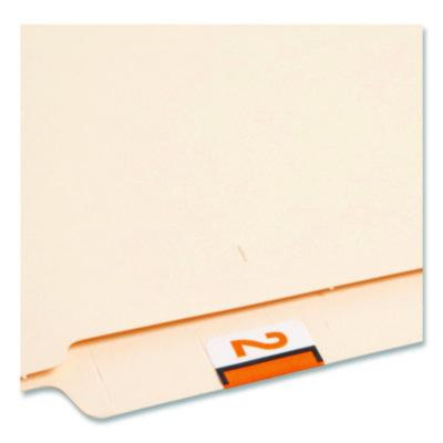 Numerical End Tab File Folder Labels, 2, 1 X 1.25, White, 500/Roll