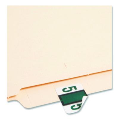 Numerical End Tab File Folder Labels, 5, 1 X 1.25, White, 500/Roll