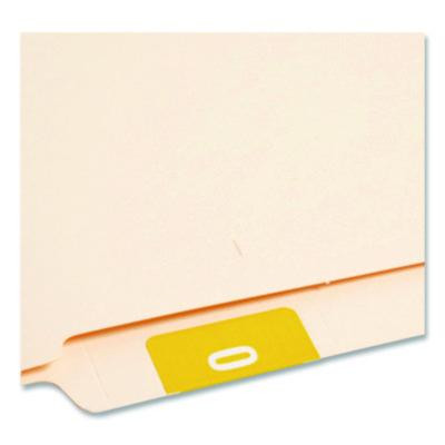 Numerical End Tab File Folder Labels, 0, 1.5 X 1.5, Yellow, 250/Roll