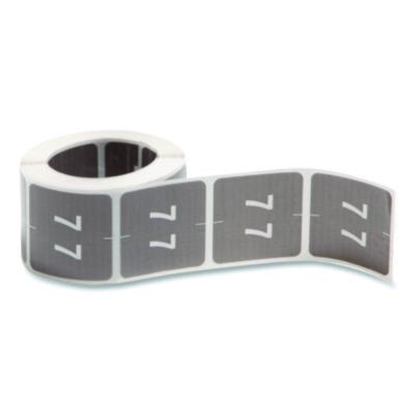 Numerical End Tab File Folder Labels, 7, 1.5 X 1.5, Gray, 250/Roll