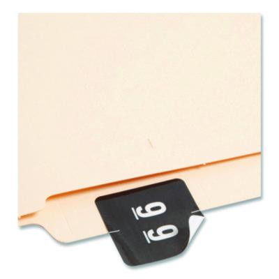 Numerical End Tab File Folder Labels, 9, 1.5 X 1.5, Black, 250/Roll
