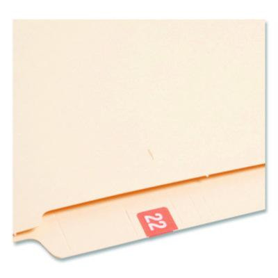 Yearly End Tab File Folder Labels, 22, 0.5 X 1, Pink, 25/Sheet, 10/Sheets Per Resealable Pegboard Display Pack, 250/Pack