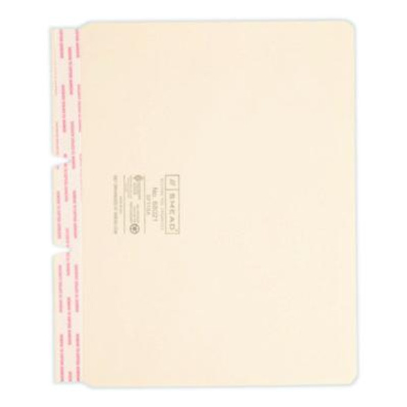 Self-Adhesive Folder Dividers For Top/End Tab Folders, Prepunched For Fasteners, 1 Fastener, Letter Size, Manila, 100/Box