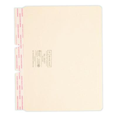 Self-Adhesive Folder Dividers For Top/End Tab Folders, Punched For Two-Prong Fasteners, Letter Size, Manila, 100/Box