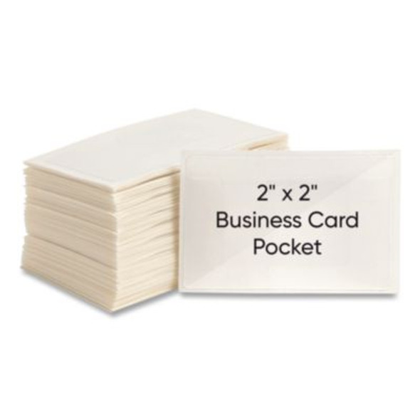 Self-Adhesive Poly Pockets, Top Load, 4.06 x 3, Clear, 100/Box