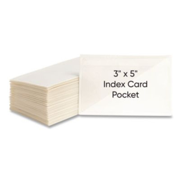 Self-Adhesive Poly Pockets, Top Load, 5.31 x 33.63, Clear, 100/Box