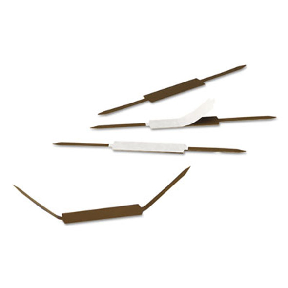 Standard Self-Adhesive Two-Prong Fastener Base And Compressor Sets, 2" Capacity, 2.75" Center To Center, Brown, 100/Box