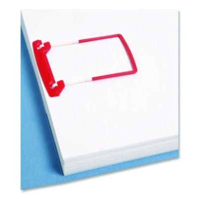 U-Clip Bonded Fasteners, 2" Capacity, 2.75" Center To Center, Red/White, 100/Box