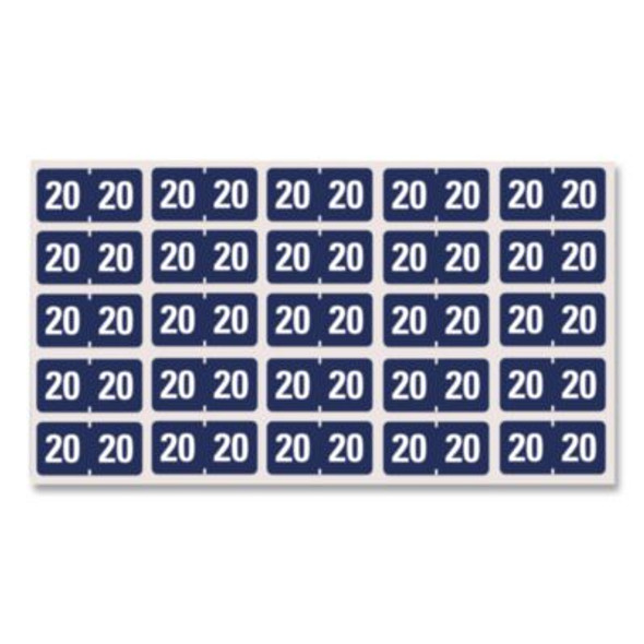 Yearly End Tab File Folder Labels, 20, 0.75 X 1.5, Dark Blue, 500/Roll