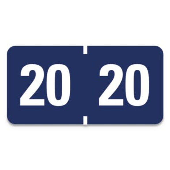 Yearly End Tab File Folder Labels, 20, 0.75 X 1.5, Dark Blue, 500/Roll