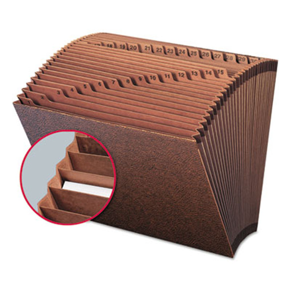 Tuff Expanding Open-Top Stadium File, 31 Sections, 1/31-Cut Tabs, Letter Size, Redrope