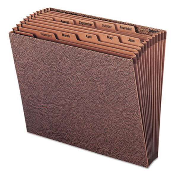 Tuff Expanding Open-Top Stadium File, 12 Sections, 1/12-Cut Tabs, Letter Size, Redrope