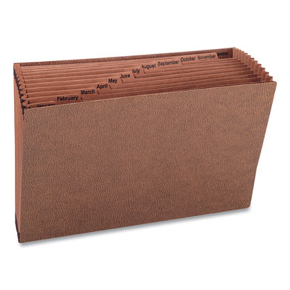Tuff Expanding Open-Top Stadium File, 12 Sections, 1/12-Cut Tabs, Legal Size, Redrope