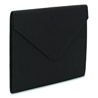 Soft Touch Cloth Expanding Files, 2" Expansion, 1 Section, Snap Closure, Letter Size, Black