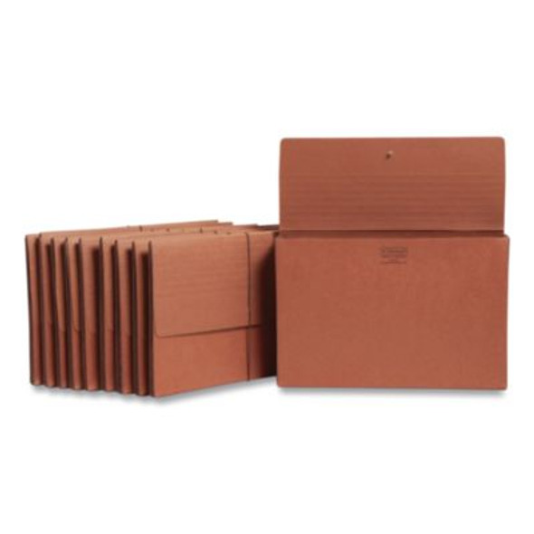 Redrope Expanding Wallet With Elastic Cord, 5.25" Expansion, 1 Section, Elastic Cord Closure, Legal Size, Redrope, 10/Box